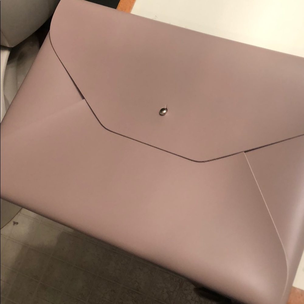Samara Vegan Leather Laptop Sleeve, Lavender Grey - Picture 2 of 3